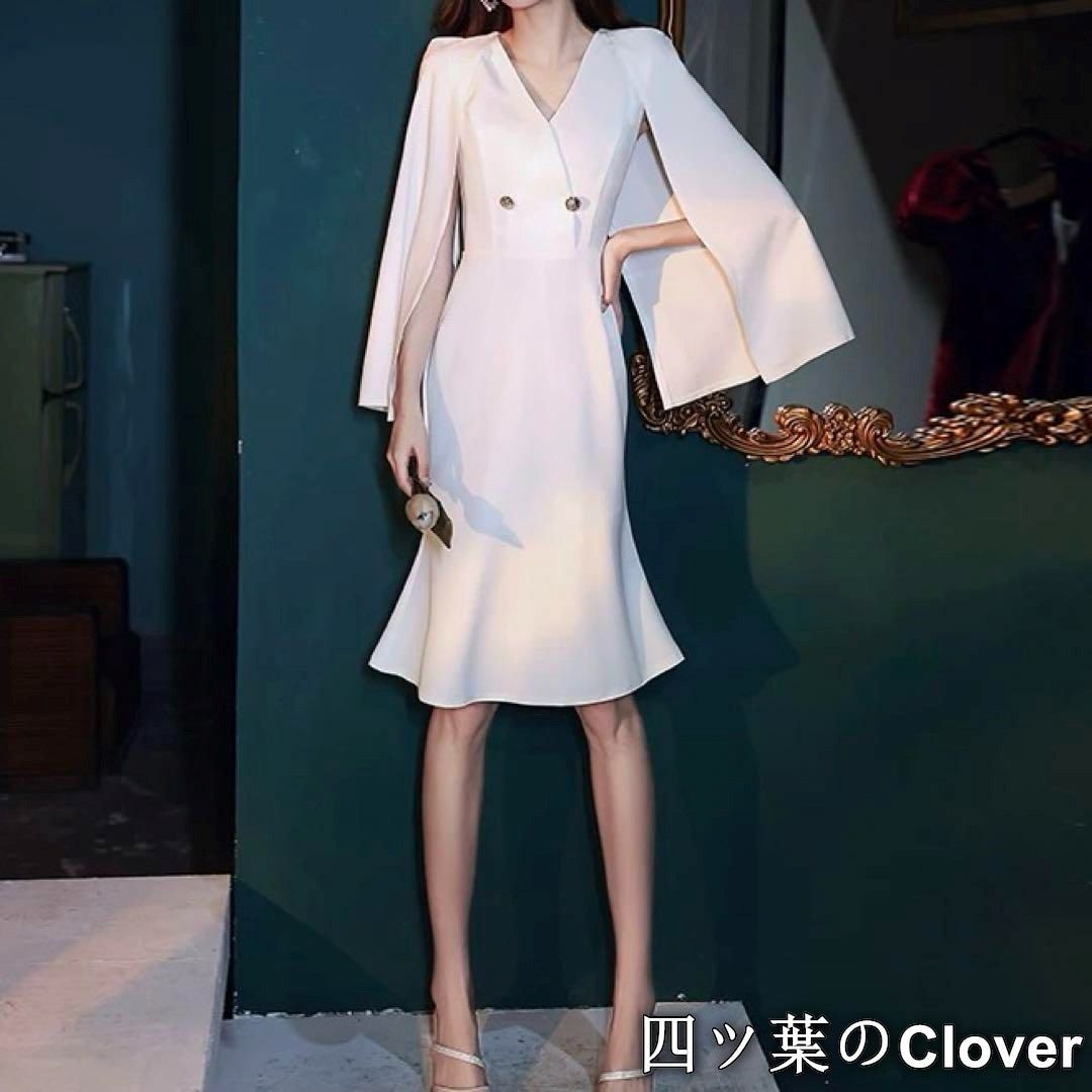 ケープスリーブのオシャレな膝下丈