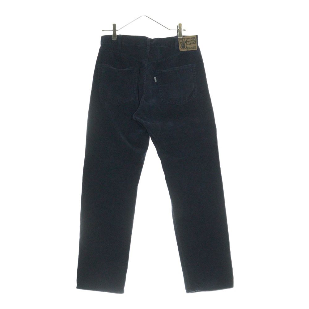 A BATHING APE (アベイシングエイプ) 初期 紙パッチ コーデュロイ ストレートパンツ ネイビー