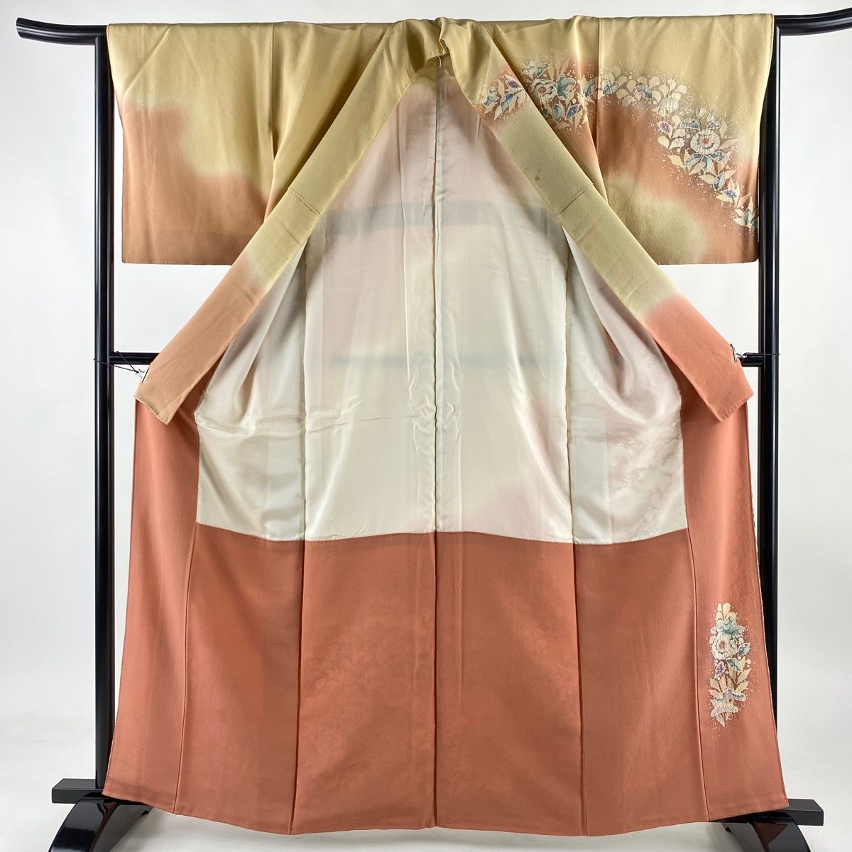 訪問着 身丈163cm 裄丈64cm M 袷 翠山工房 落款 辻が花 染め分け