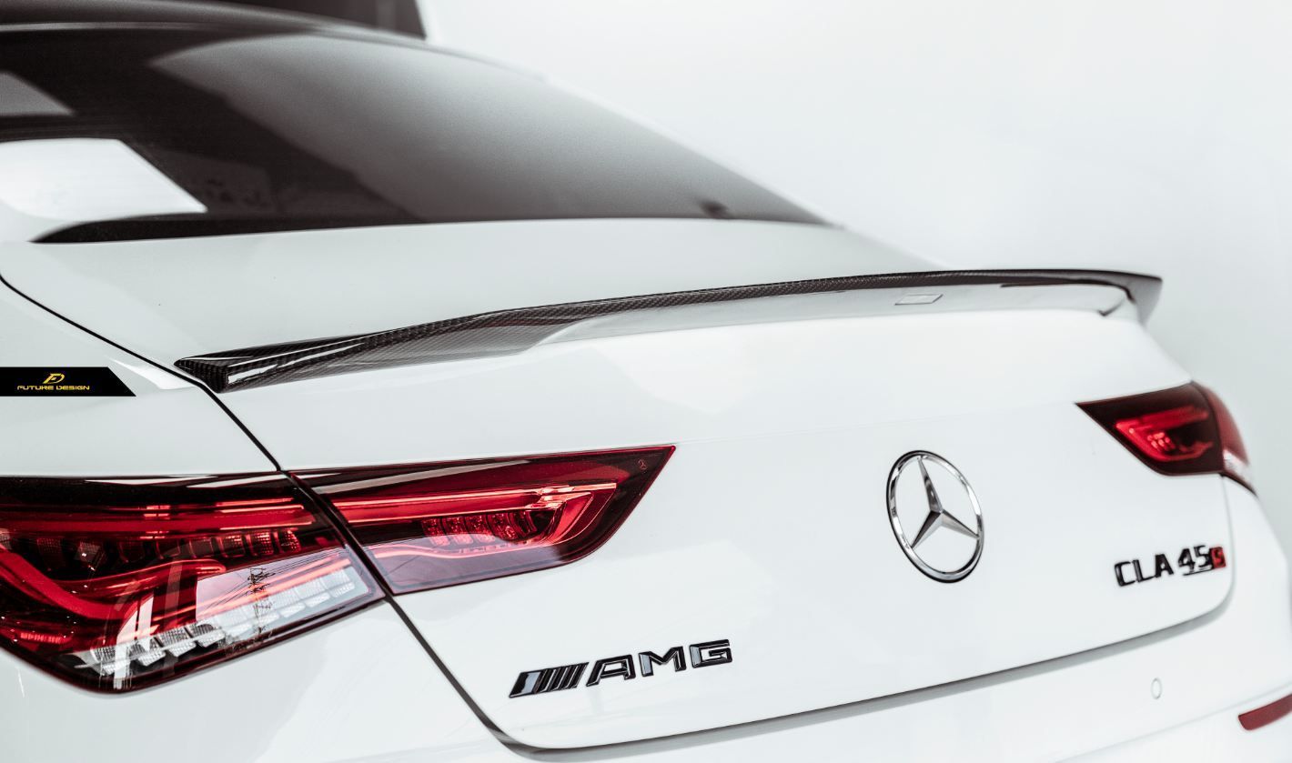 【FUTURE  DESIGN 正規品】BENZ メルセデス・ベンツ CLA-Class W118 トランク用リアスポイラー 本物DryCarbon ドライカーボン ED2 カスタム エアロ