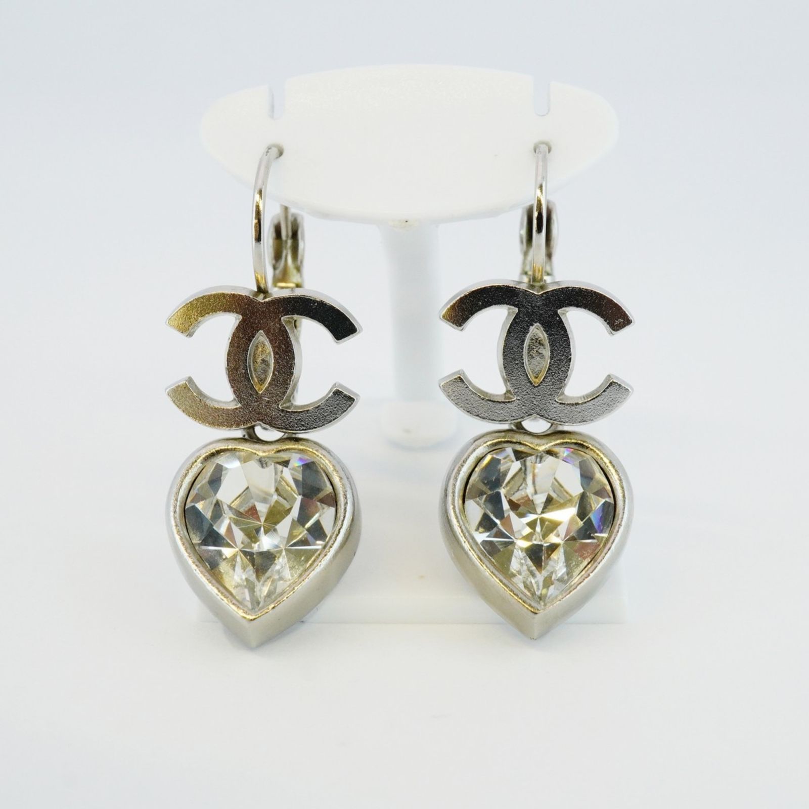 シャネル Chanel シャネル ピアス ココマーク ハートモチーフ メタル ラインストーン シルバーレディース