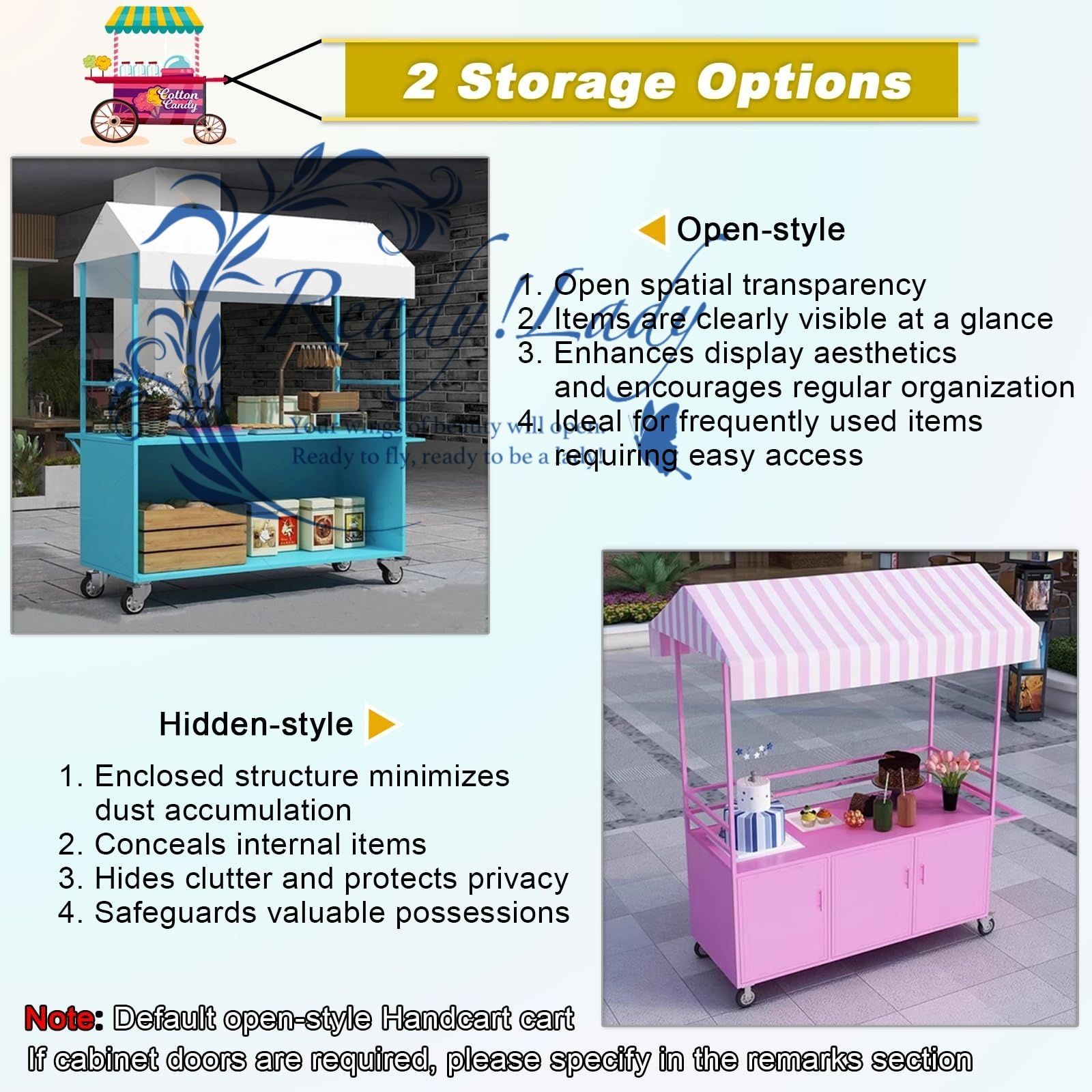 屋台食品ベンダーカート 商業キオスク屋台