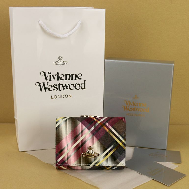 新品 Vivienne Westwood 三つ折り財布 チェック柄 ヴィヴィアンウエストウッド がま口 財布 二つ折り 13VV114 - メルカリ