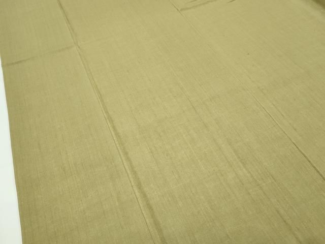 平和屋本店□極上 本場結城紬 重要無形文化財 色無地 桑染色 さが美