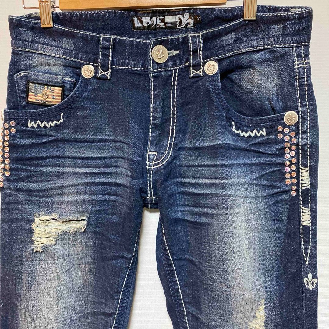 LBJCデニム W31 レディース ストレッチ ダメージ加工ジーンズ - メルカリ 