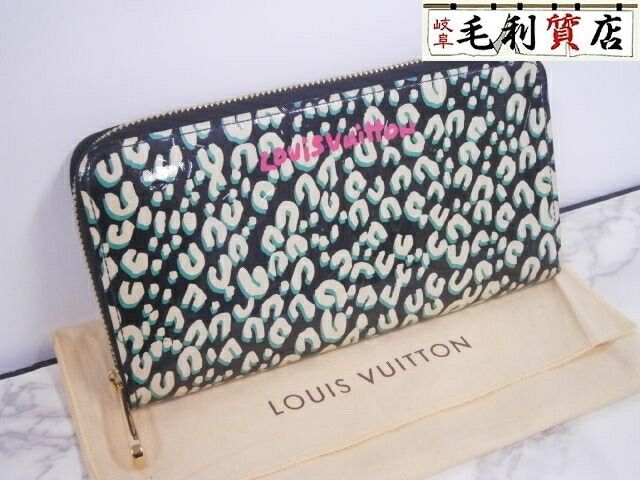 美品!!ルイヴィトン LOUIS VUITTON ヴェルニ レオパード ジッピーウォレット M91475 ブルーアンフィニ 【中古】 長財布 -  メルカリ