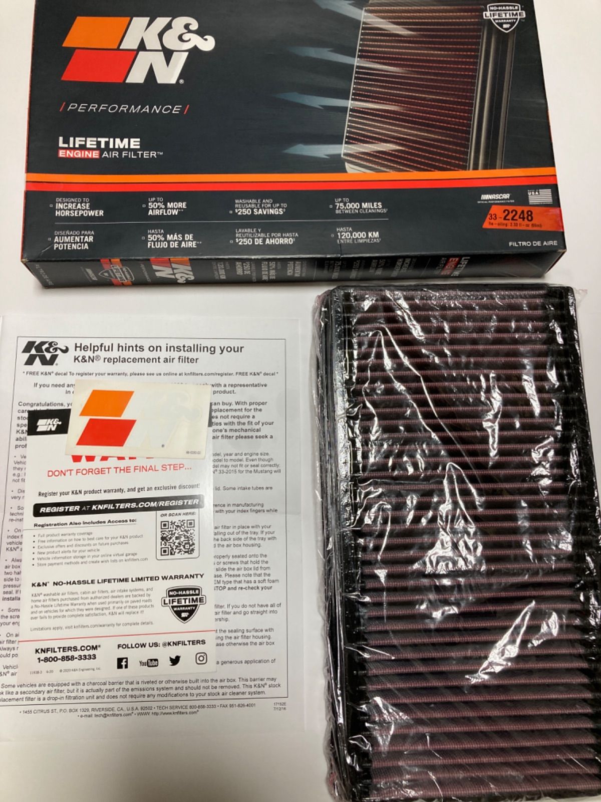 並行輸入品】 K&N 純正交換 エアフィルター FORD 用 33-2248 並行輸入品】 K&N 純正交換 エアフィルター FORD 用 33-2248