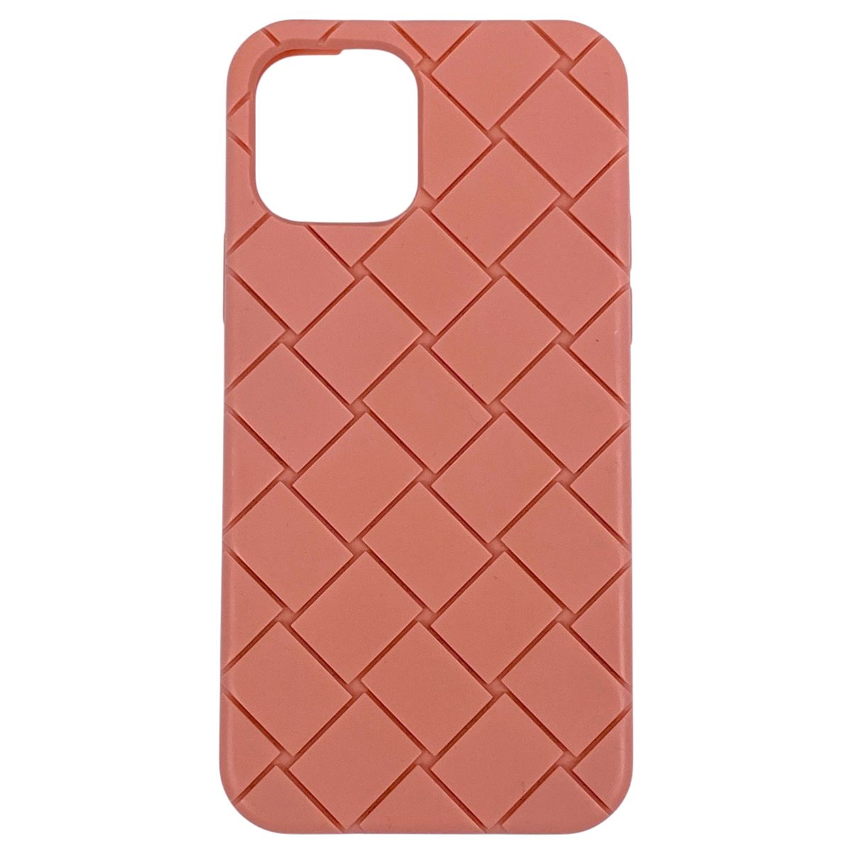 ボッテガヴェネタ BOTTEGAVENETA イントレチャート スマホケース iPhone12|12Pro 携帯電話ケース ラバー サーモンピンク レディース
