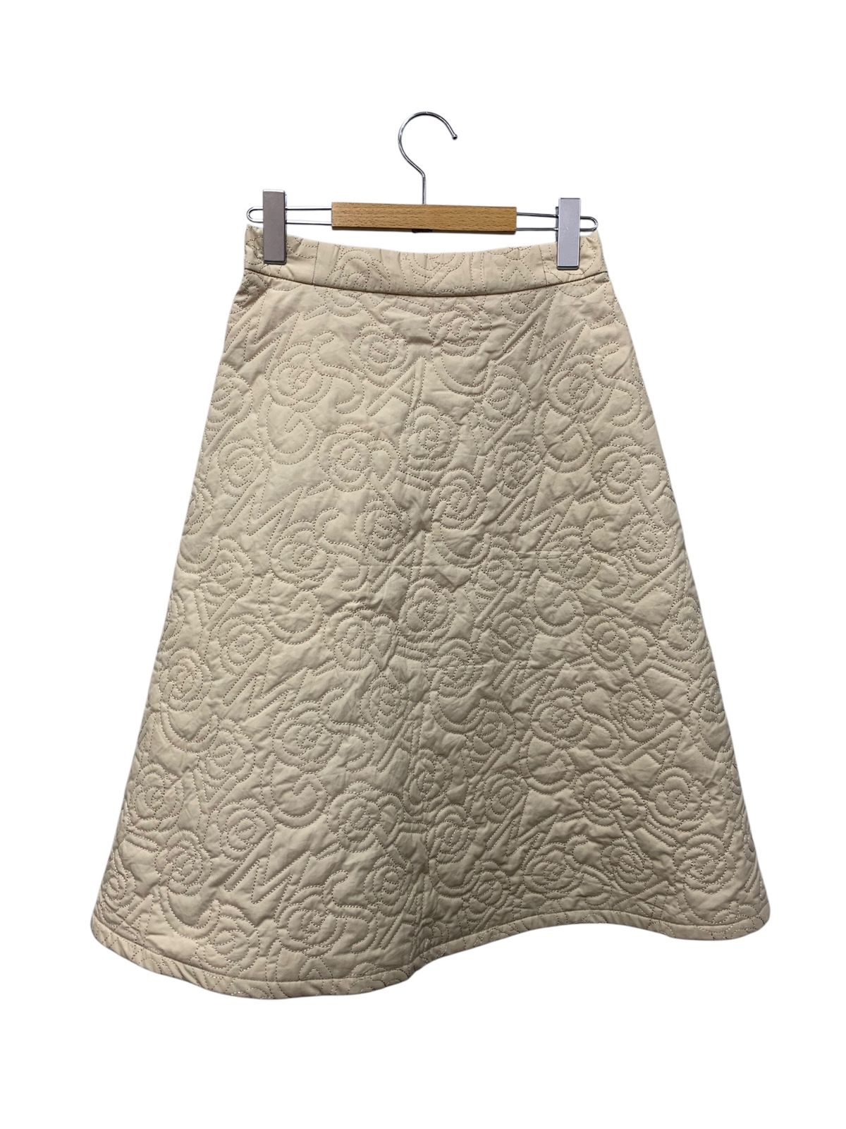 エムズグレイシー 517119 スカート 36 ベージュ カメリア ロゴ 刺繍 フ IT43GXTK44RK