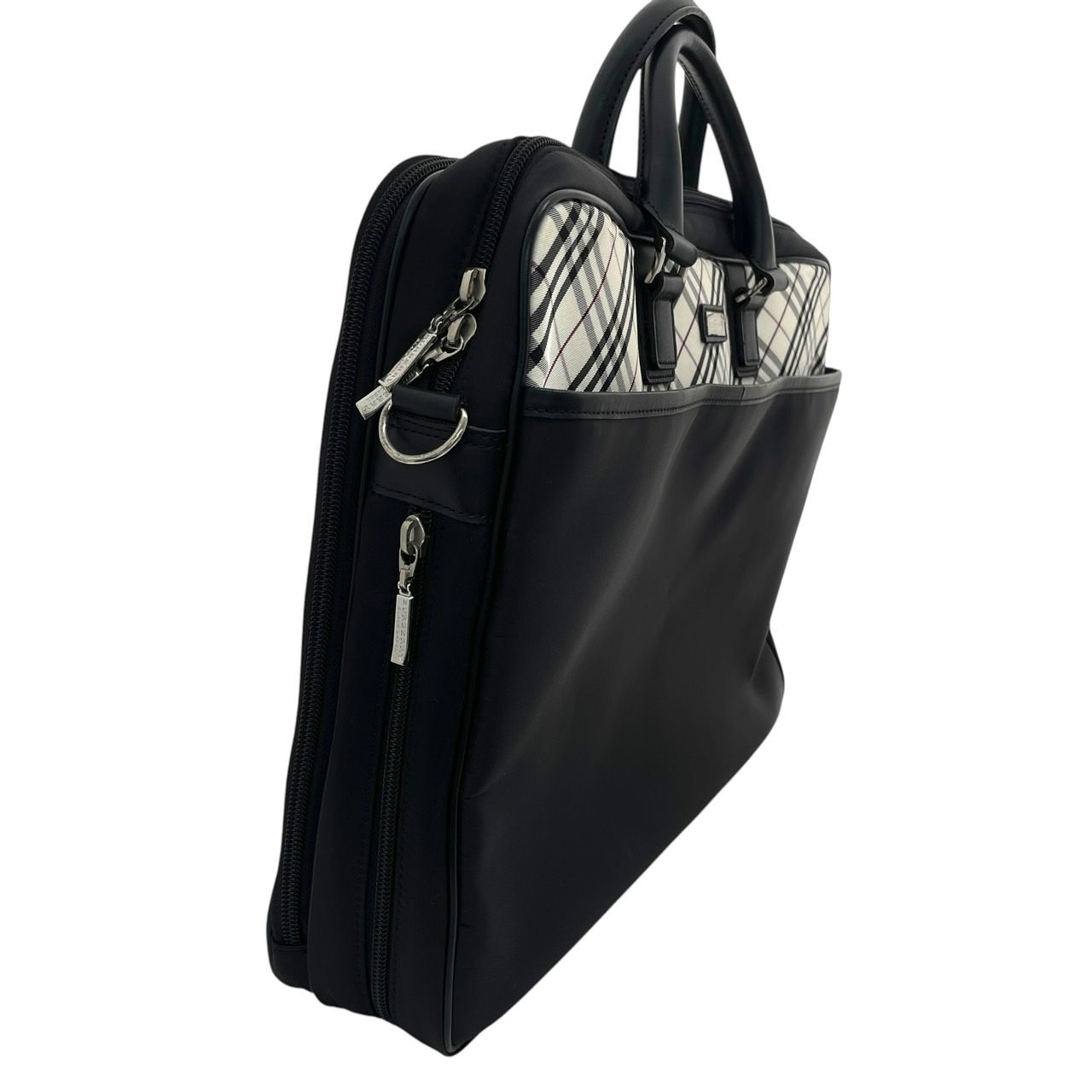 バーバリー 2way ショルダーバッグ ビジネスバッグ ブラック チェック