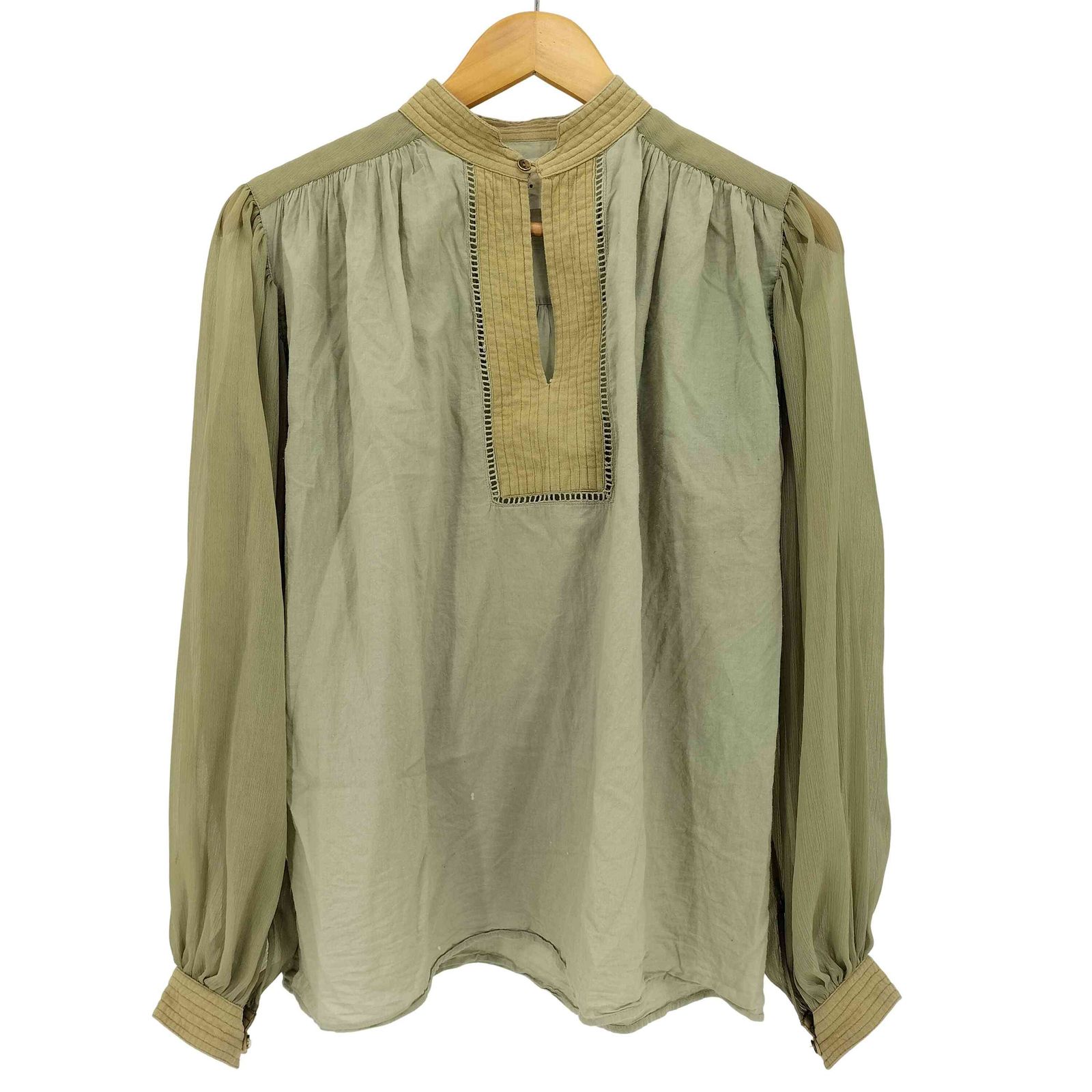 TODAYFUL◆シアースリーブブラウス/FREE/コットン/GRN/12210416 トゥデイフル TODAYFUL シアースリーブブラウス レディース FREE