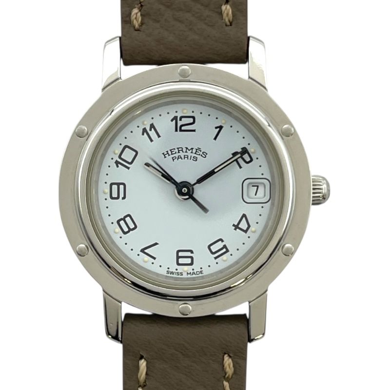 エルメス HERMES クリッパー CL4.210 ホワイト SS クオーツ レディース 腕時計