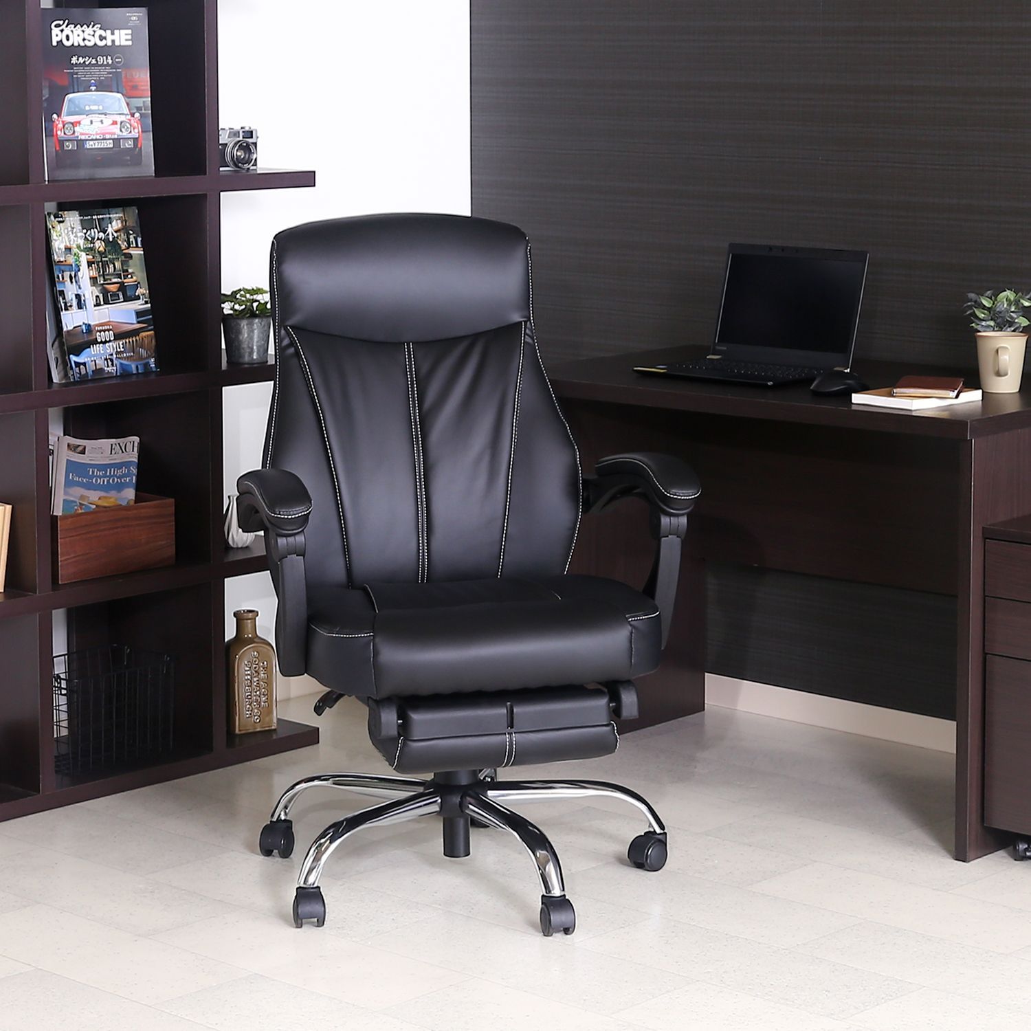ひめ 購入 ルックスも機能も紳士なチェアの王座！デスクチェア！ 不二貿易