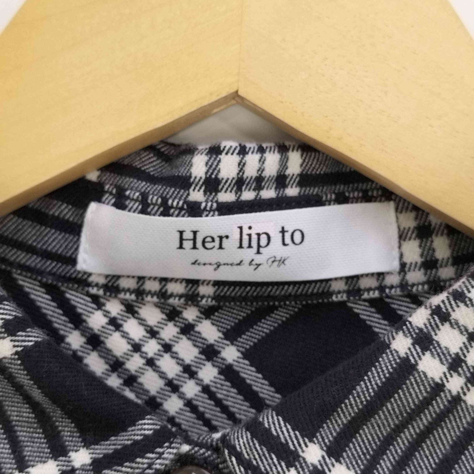 ハーリップトゥ Her lip to Checkered Pleats Long Shirt Dress レディース JPN：S