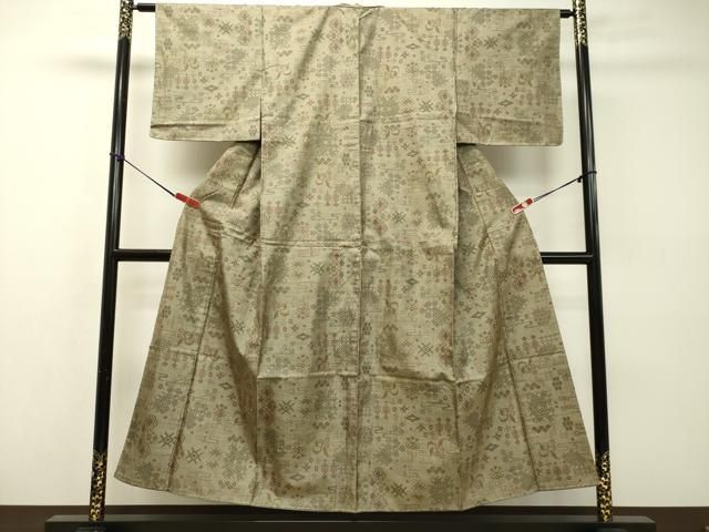 平和屋着物□本場大島紬 7マルキ 吉祥絣文様 正絹 逸品 DAAR4086tw