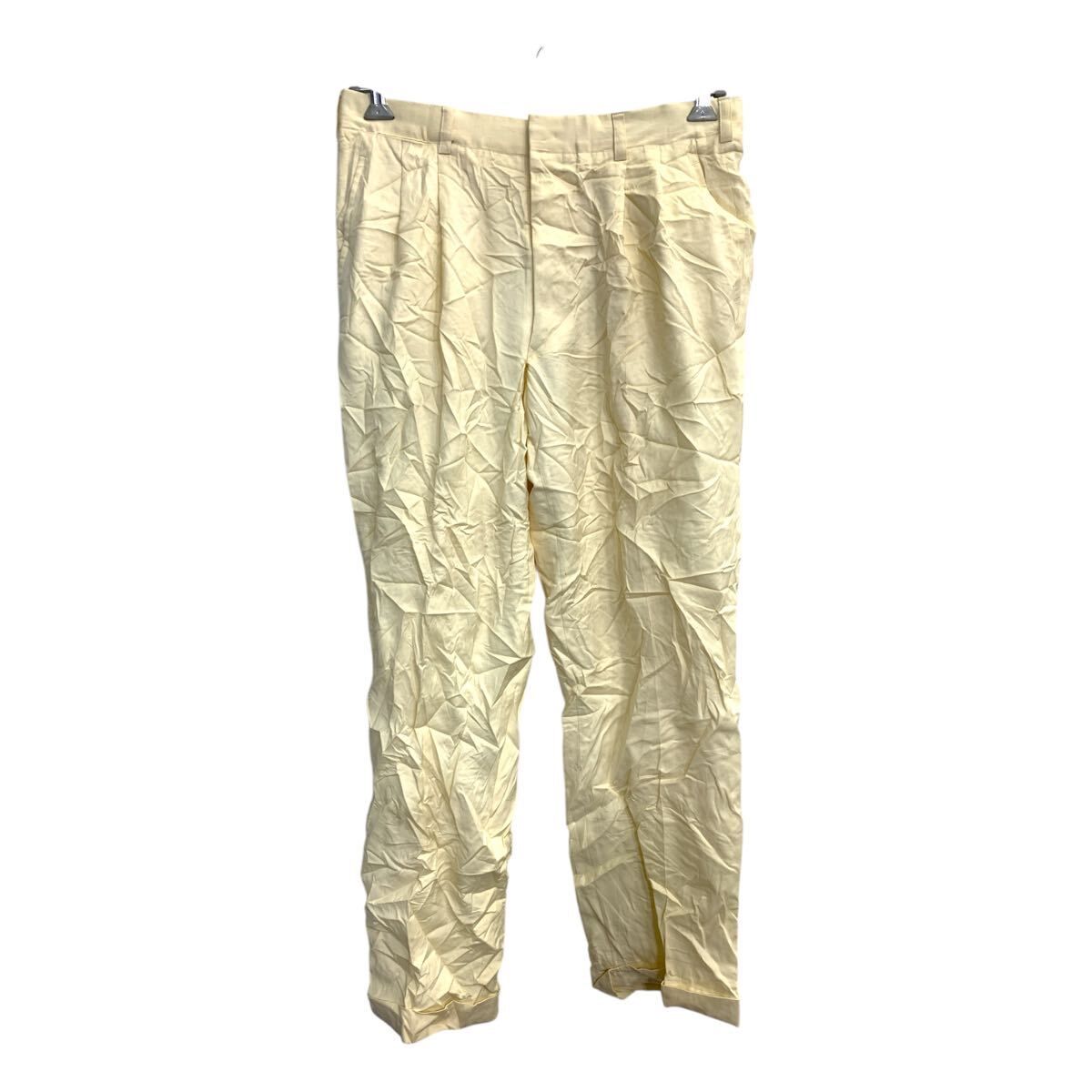 スラックス W33 タックパンツ クリーム 古着卸 アメリカ仕入 2501-1068