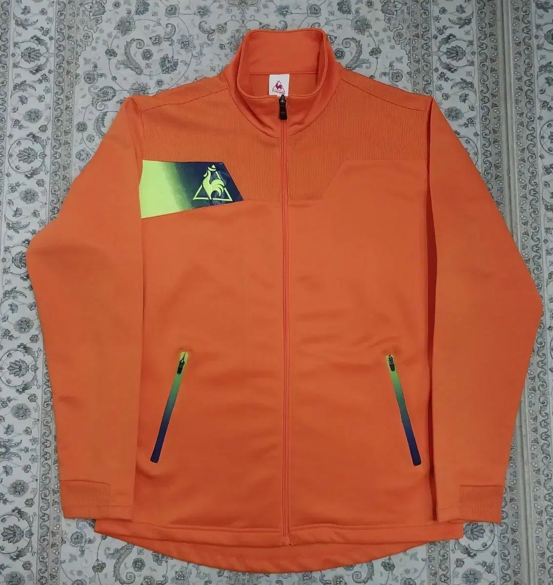 ルコックゴルフ　フルジップジャケット 切替オレンジ 刺繍 LL le coq sportif(ルコックスポルティフ) オレンジ ジャージ 楽天