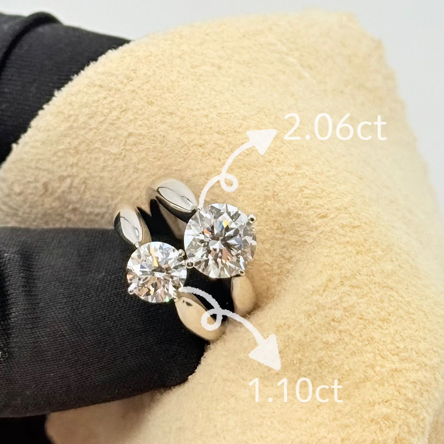 PT950 1.05ct D VVS2 オーダーメイドリング ラボグロウンダイヤモンド