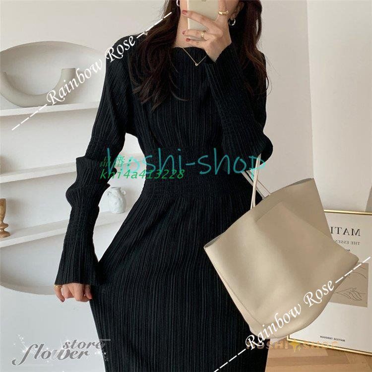 スウェットワンピース 丸ネック