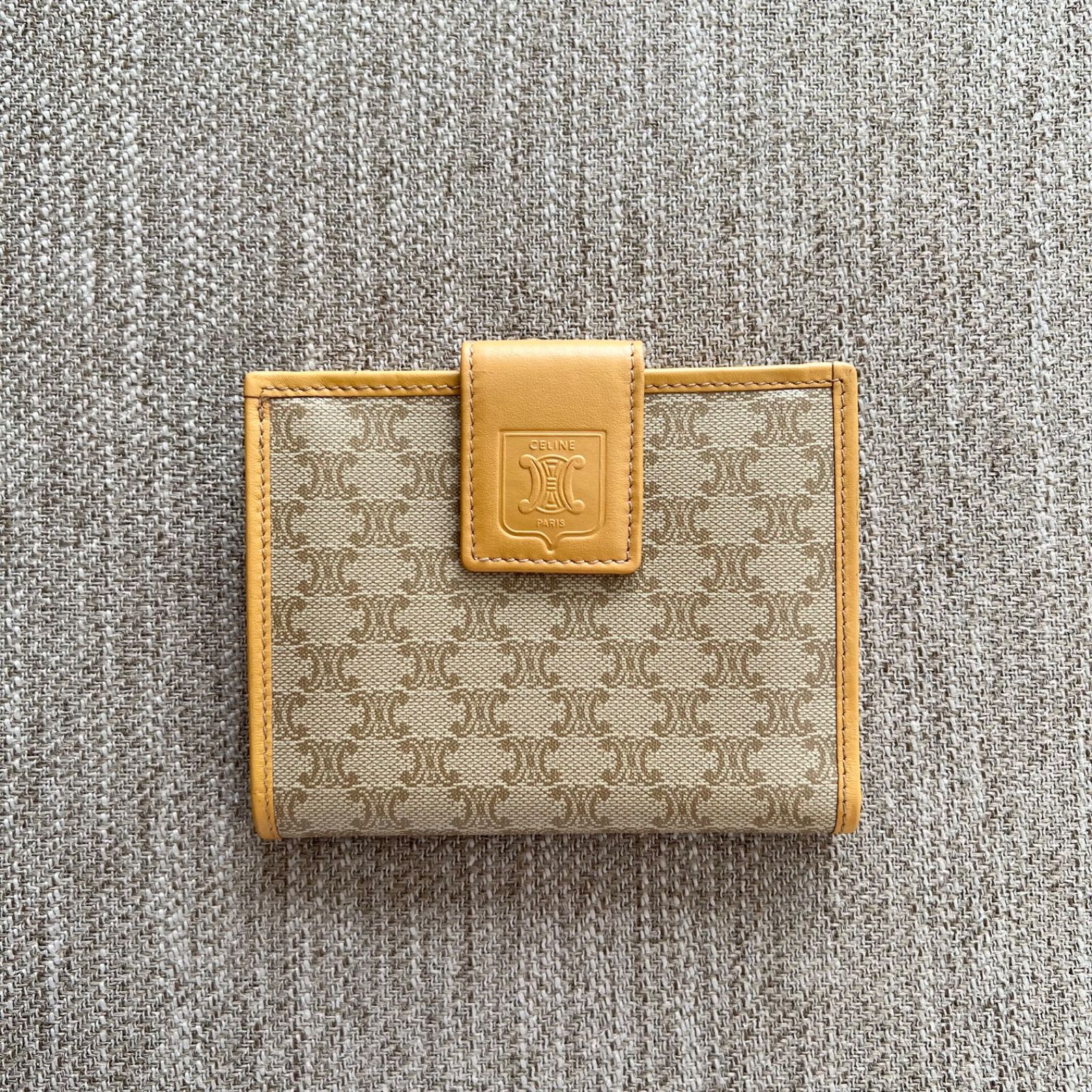 極美品】CELINE Vintage Triomphe Short Wallet セリーヌ マカダム PVC  