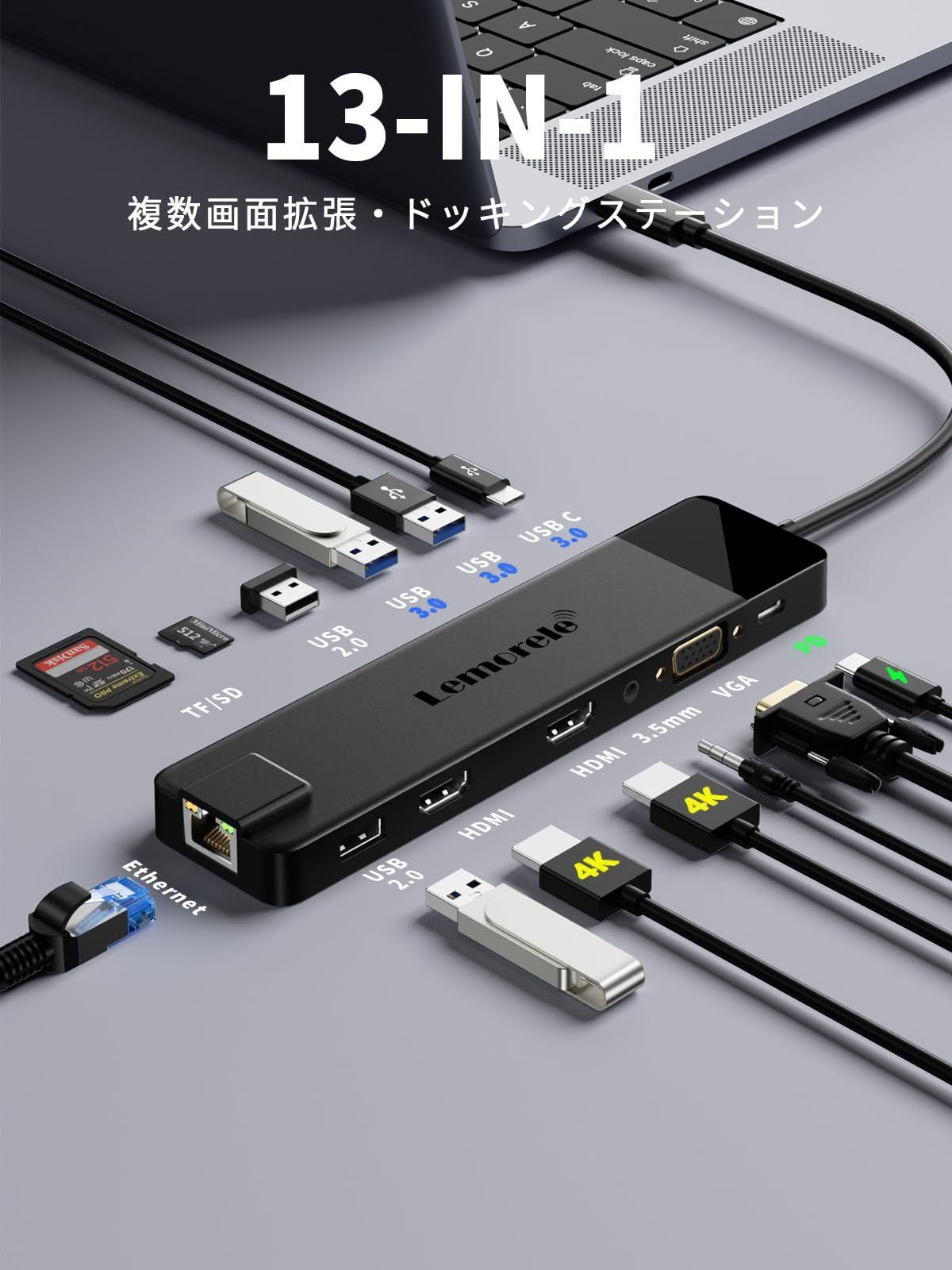 gofanco Mini DisplayPort (Thunderbolt 2) 1080p ビデオドック