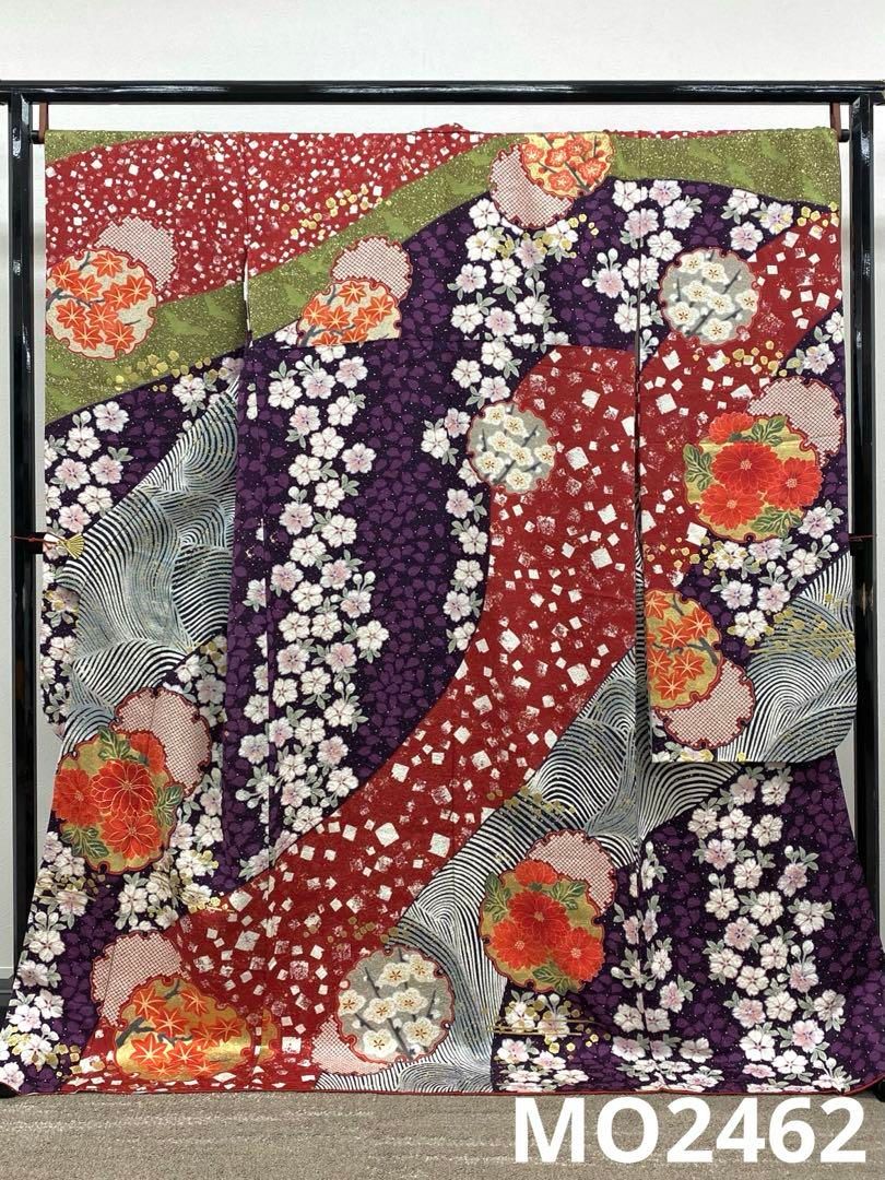 振袖 豪華 総柄 金駒 金彩 紋意匠 額縁八掛 身丈172cm 身幅ゆったりめ