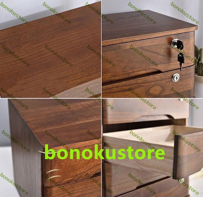 ファイルキャビネット 木製 レターケース 書類ケース 引き出し 鍵付き