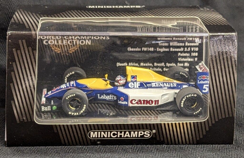 ミニチャンプス ナイジェル・マンセル1992ワールドチャンピオン FW14B ミニチャンプス 1/18 ウィリアムズ FW14B #5 ナイジェル