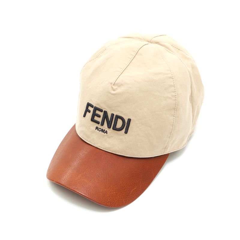 FENDI フェンディ キャップ ズッカ キャンバス レザー リバーシブル