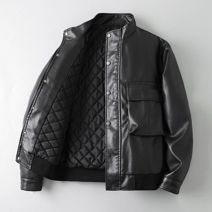 レザージャケット 中綿入り メンズ 立ち襟 ライダースジャケット レザージャケット 中綿入り メンズ 立ち襟 ライダースジャケット