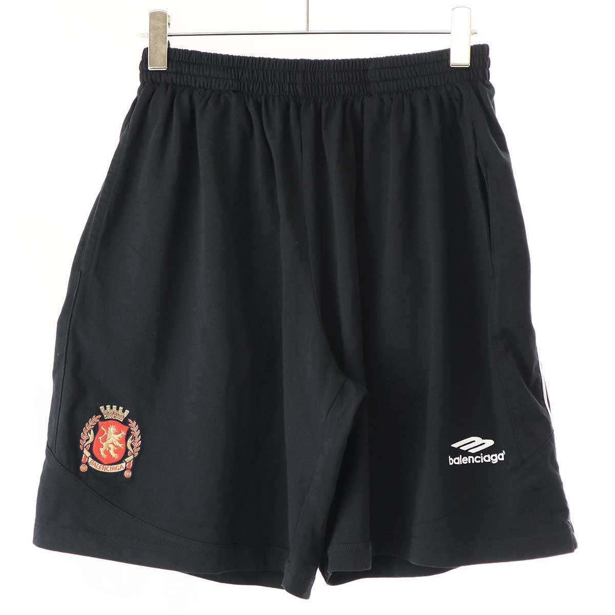 BALENCIAGA バレンシアガ 24SS SOCCER BAGGY サッカースウェットショーツ 777709 TPVW2 ブラック XS