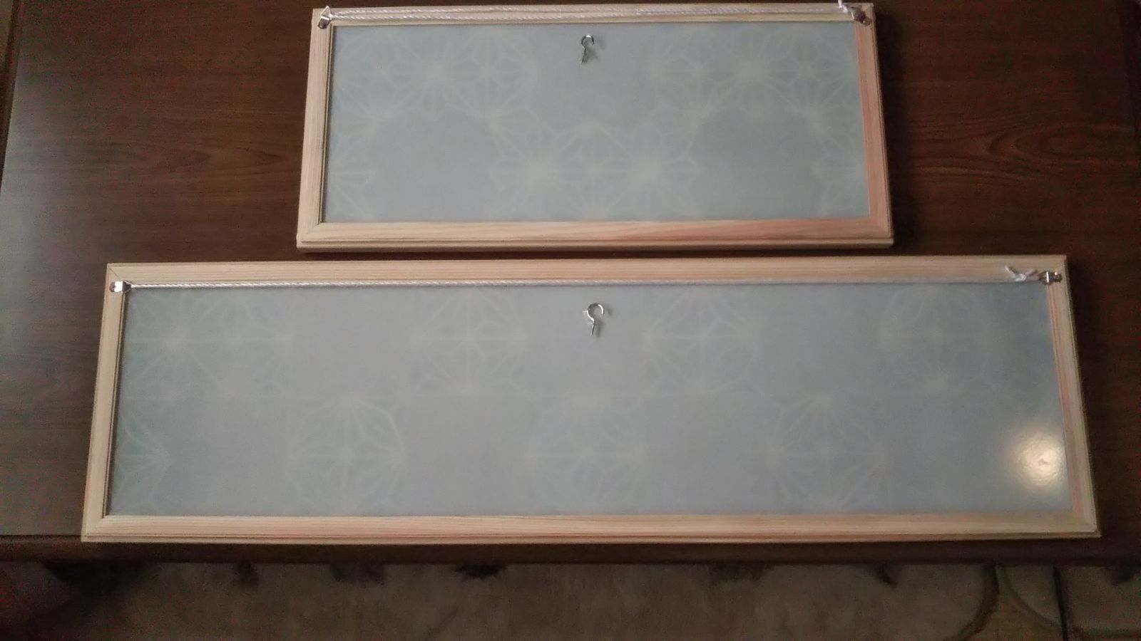 68 麻の葉組子 アクリル板入り 2枚一組 組子 壁掛け