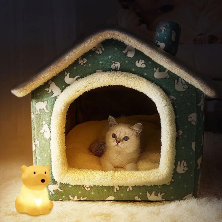 (M) 冬の保温猫のベッド小型犬とペット小屋の閉鎖式犬小屋を解体することができる 71z6zWczQZL._UF894,1000_QL80_.jpg