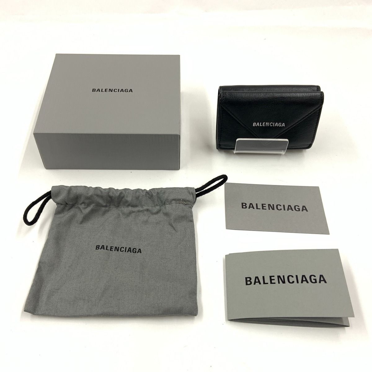 〇〇BALENCIAGA バレンシアガ ペーパー ミニ ウォレット 三つ折り短  