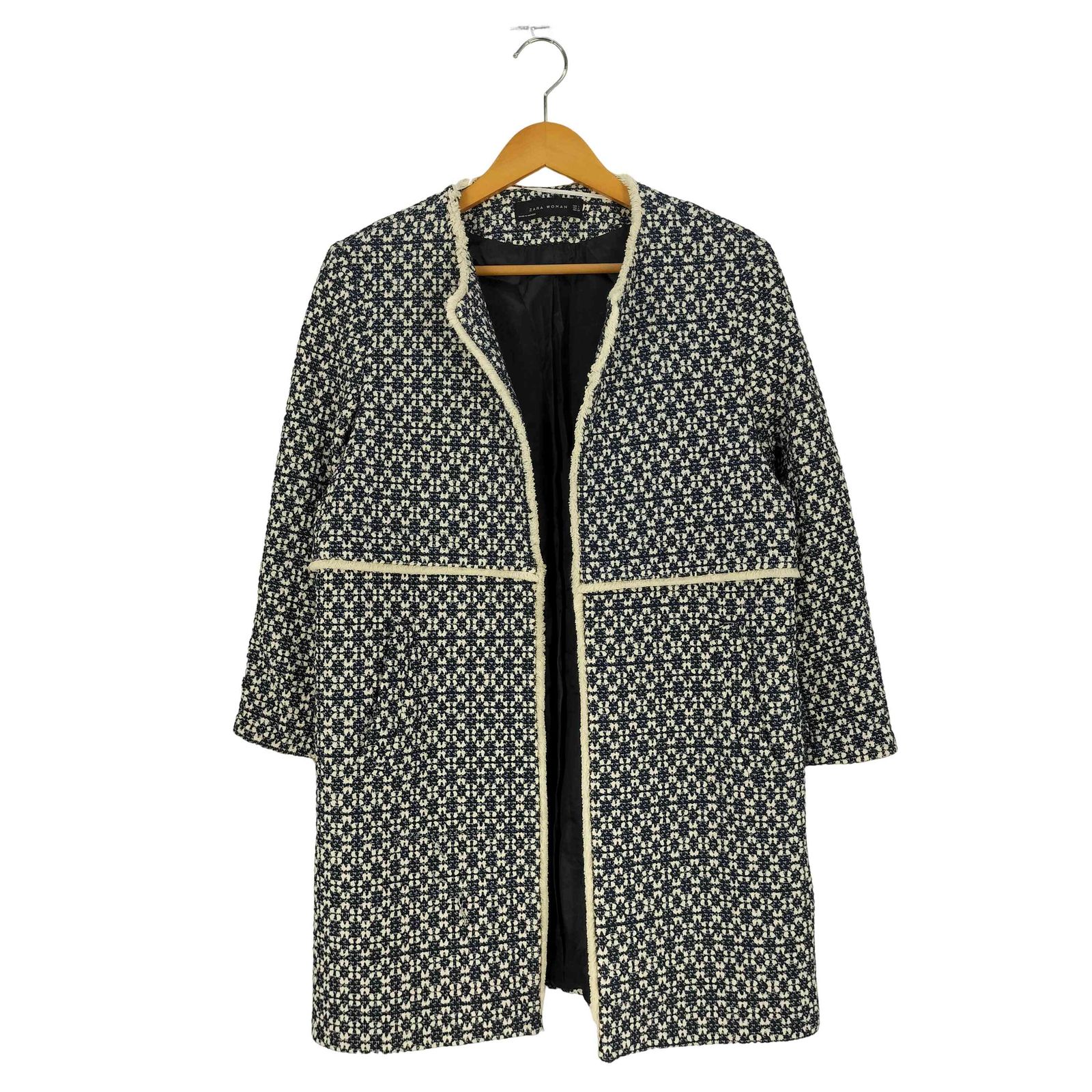 ザラ ZARA WOMAN ツイード ノーカラー コート レディース import