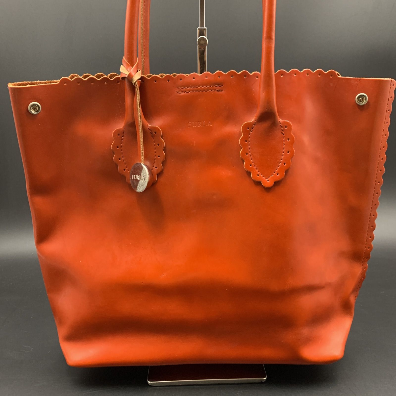 85 FURLA フルラ レザー トートバッグ オレンジ レディース 鞄 - メルカリ