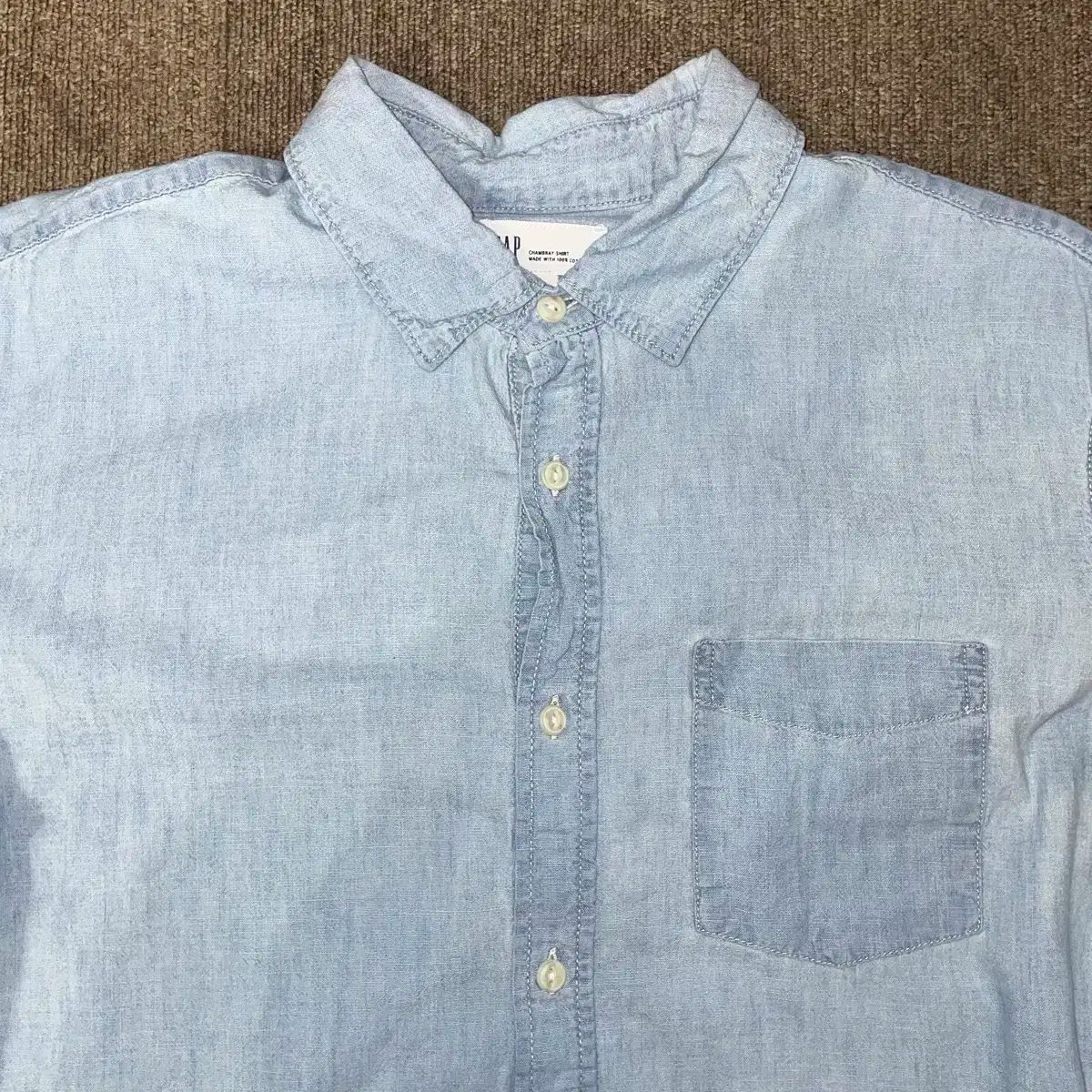 GAP デニムシャツ 古着 ギャップ オールドギャップ - L DENIM 長袖 サイズ スカイブルー デニム 長袖シャツ シャツ 青 メルカリ