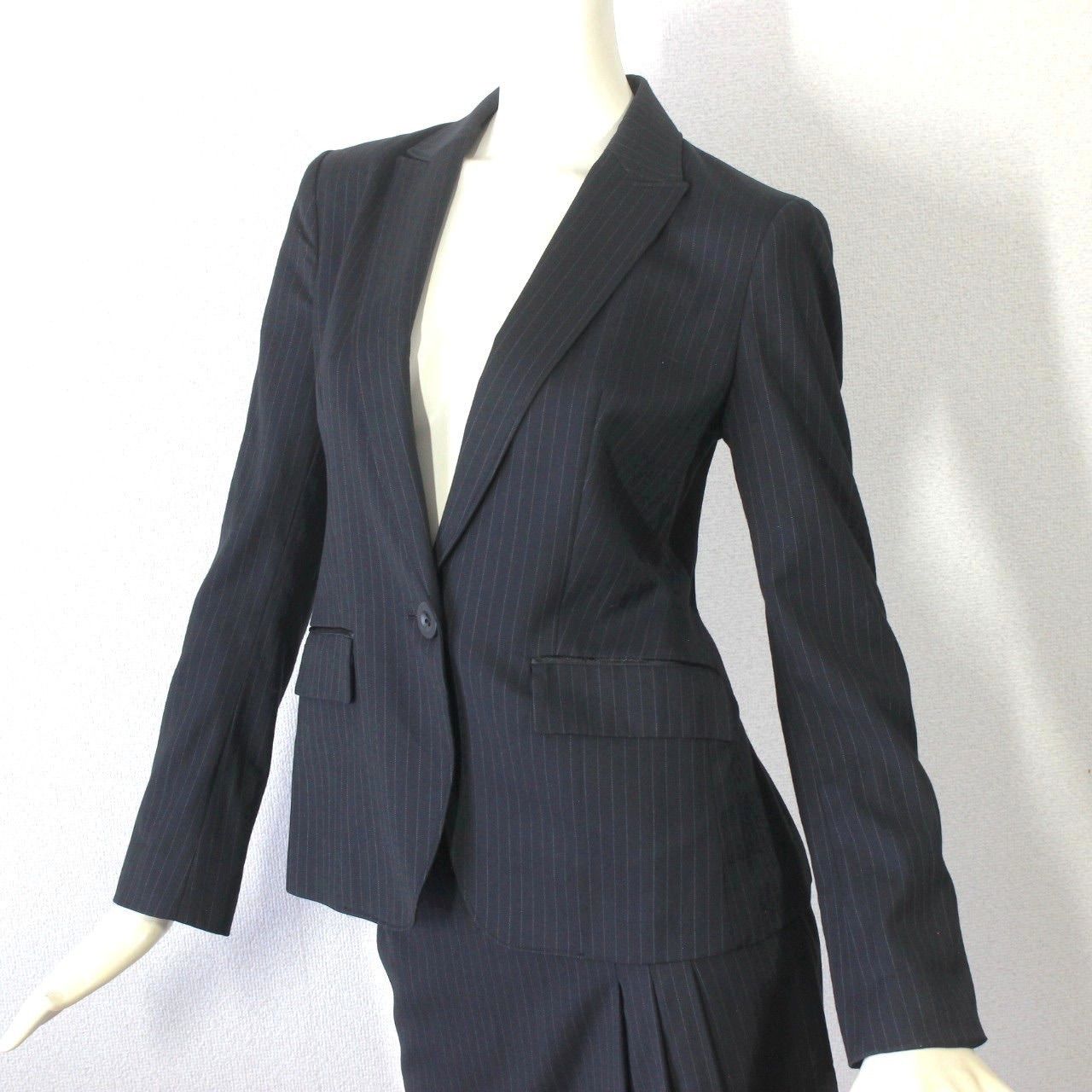 23 インディヴィ スカートスーツ 38 M ブラック 黒 プリーツスカート 面接 ビジネス フォーマル INDIVI