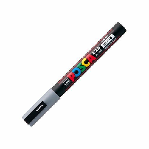 まとめ 三菱鉛筆 水性ペン ポスカ 細字 灰色 PC3M-37 ×30セット