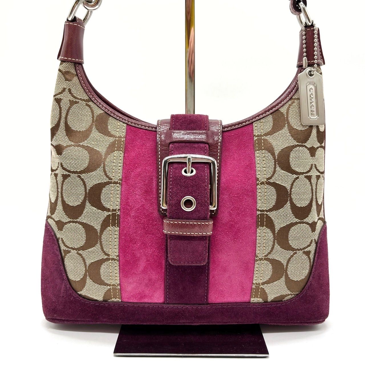 【超美品】コーチ COACH シグネチャー トートバッグ マルチカラー 赤系 ✨美品✨ COACH コーチ ワンショルダーバッグ トートバッグ