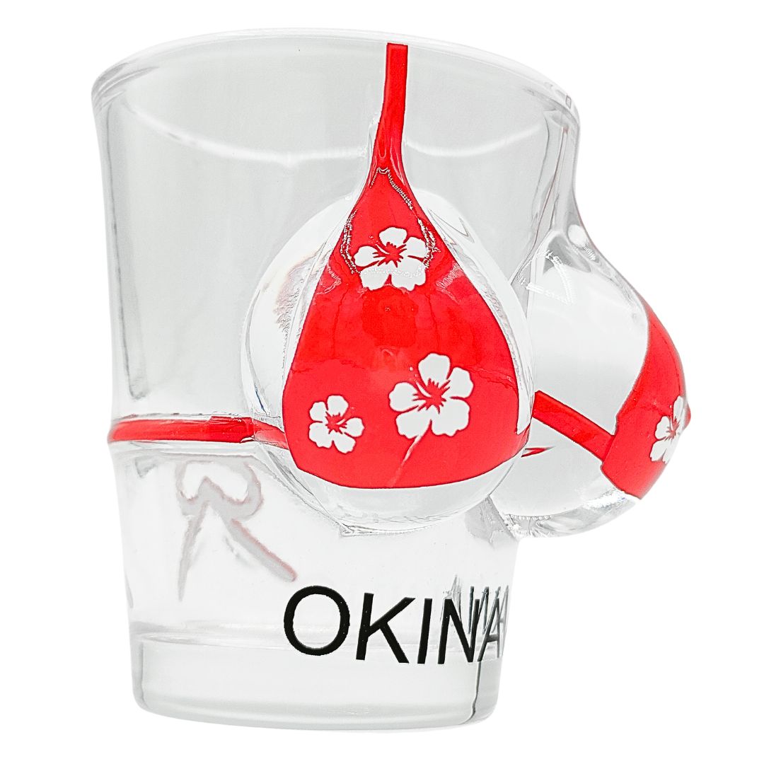 ショット グラス 赤 巨乳 おっぱい ビキニ ガラス レッド ユニーク