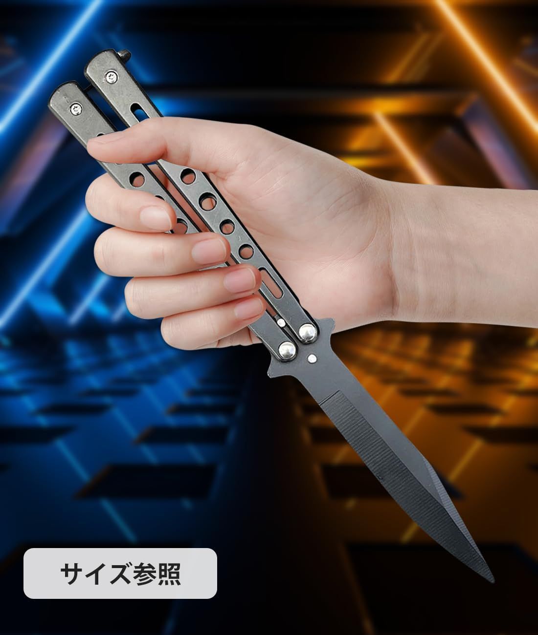 No 143 カスタム トレーニングナイフ　刃無し Amazon.co.jp: バタフライナイフ トレーナー練習用 トレーニング