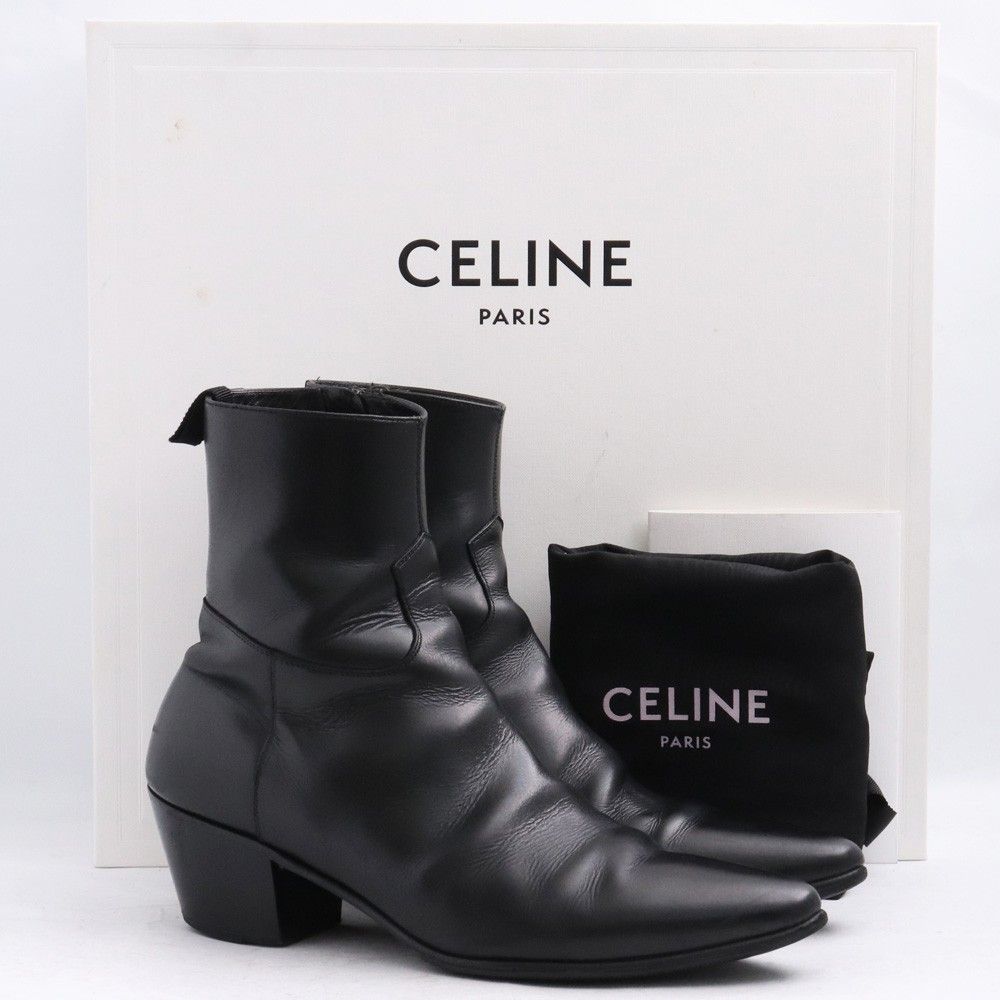 CELINE/セリーヌ　バックジップブーツ　39 25cm相当 CELINE ジャクノバックジップブーツ サイズ39 ブラック