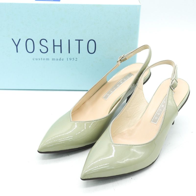 ★未使用★YOSHITO エナメルパンプス ヨシト パンプス 未使用 エナメル 本革レザー バックストラップ