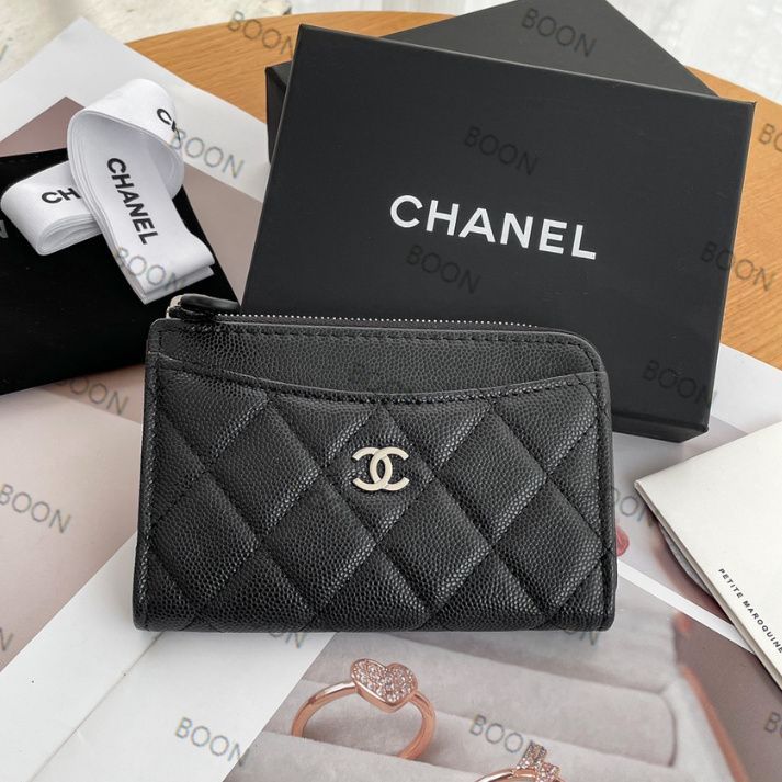 CHANEL フラグメントケース キャビアスキン コインケース ブラック 