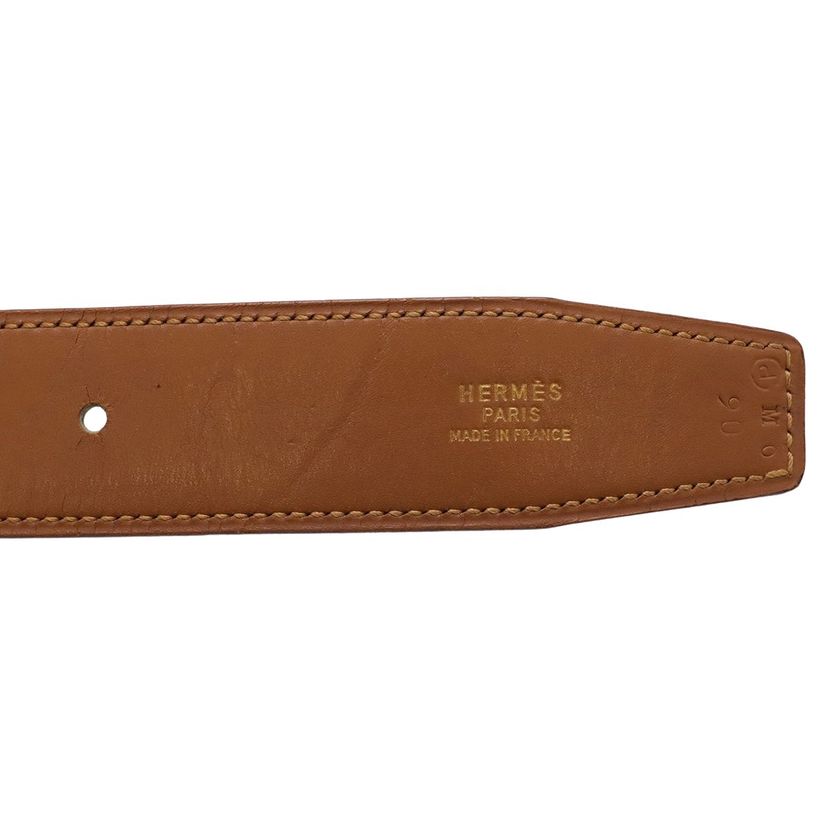 HERMES エルメス ベルト リバーシブル レザー ダークブラウン 茶