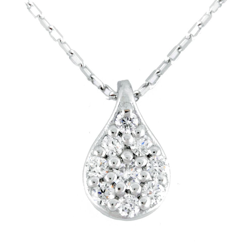 ケイウノ K.UNO ティアドロップ ネックレス ダイヤモンド 0.062ct 