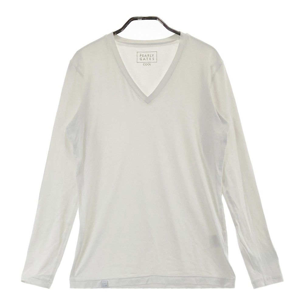 サイズ 4 PEARLY GATES パーリーゲイツ 2025年モデル 長袖 インナーTシャツ ホワイト系 240101438694 ゴルフウェア メンズ ストスト
