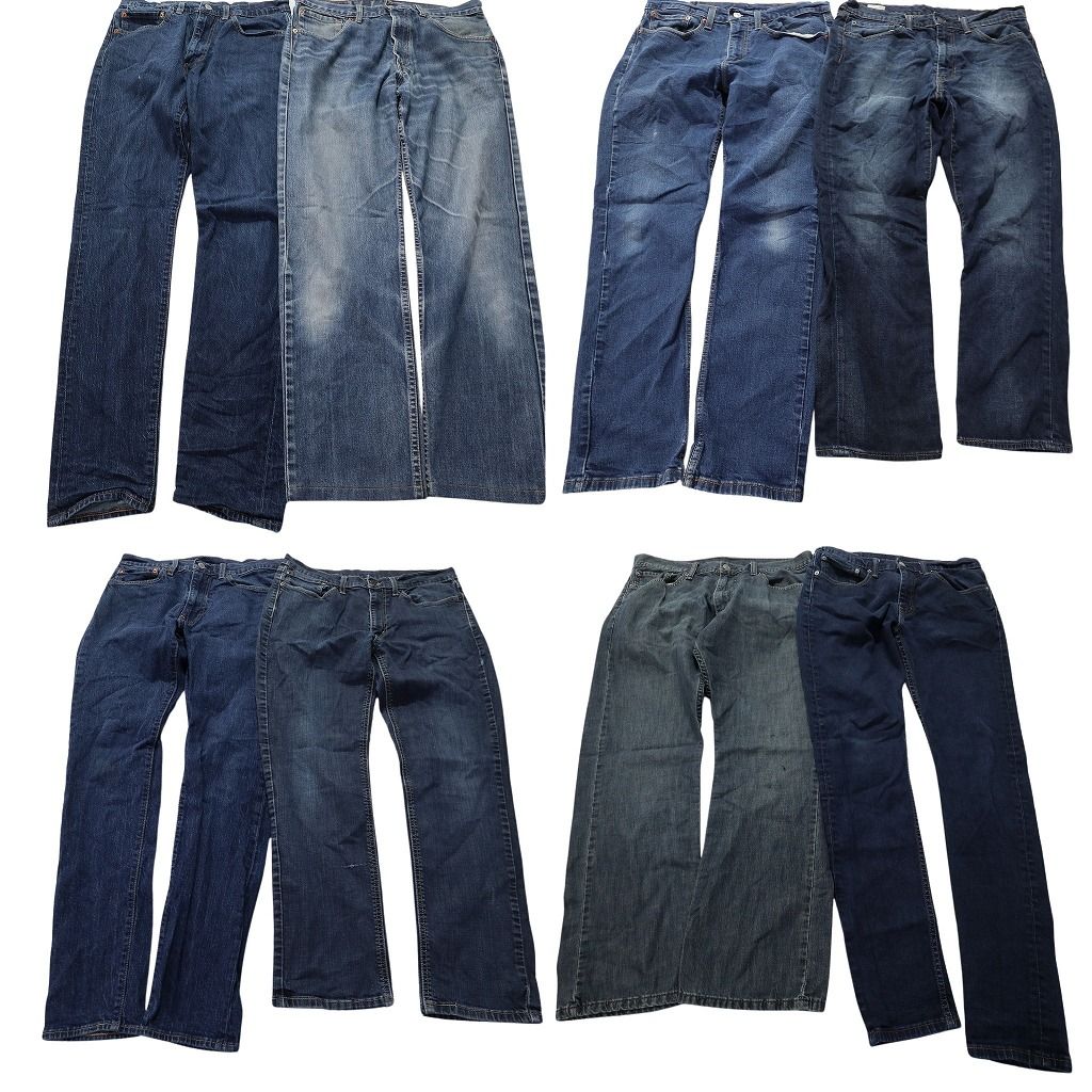 【訳あり】 古着卸 まとめ売り リーバイス 品番MIX デニム パンツ 15枚セット (メンズ ) フェード インディゴ アメカジ 中古 古着 WA2900