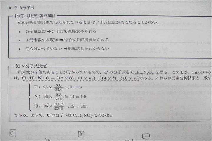 鉄緑会 W4クラス 化学発展講座 上/下巻/問題集 テキスト通年